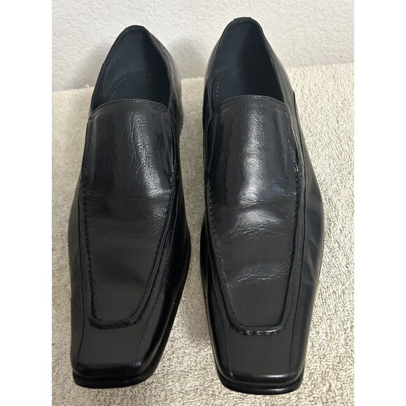 Martello Handmade Men\'s Size 40 US 9 Black Leather Luxury Slip On Dress Shoes main image 13